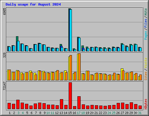 Daily usage for August 2024