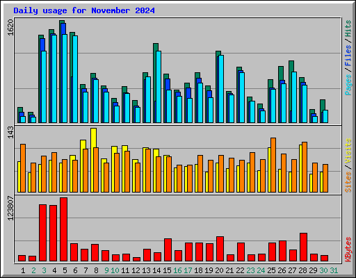 Daily usage for November 2024