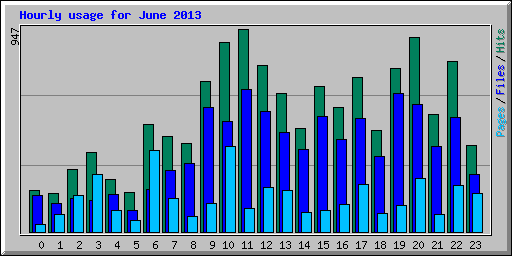 Hourly usage for June 2013