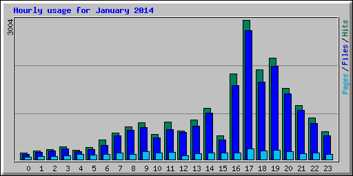 Hourly usage for January 2014