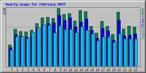 Hourly usage for February 2015