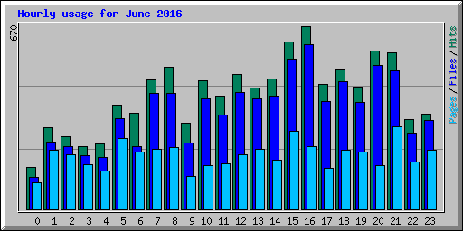 Hourly usage for June 2016