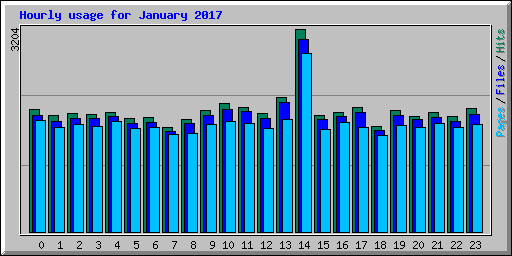 Hourly usage for January 2017