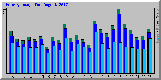 Hourly usage for August 2017