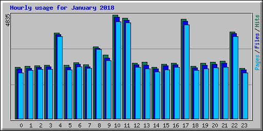 Hourly usage for January 2018