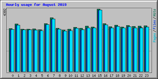 Hourly usage for August 2019