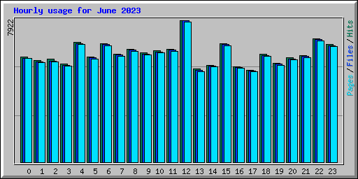 Hourly usage for June 2023