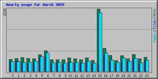 Hourly usage for March 2025